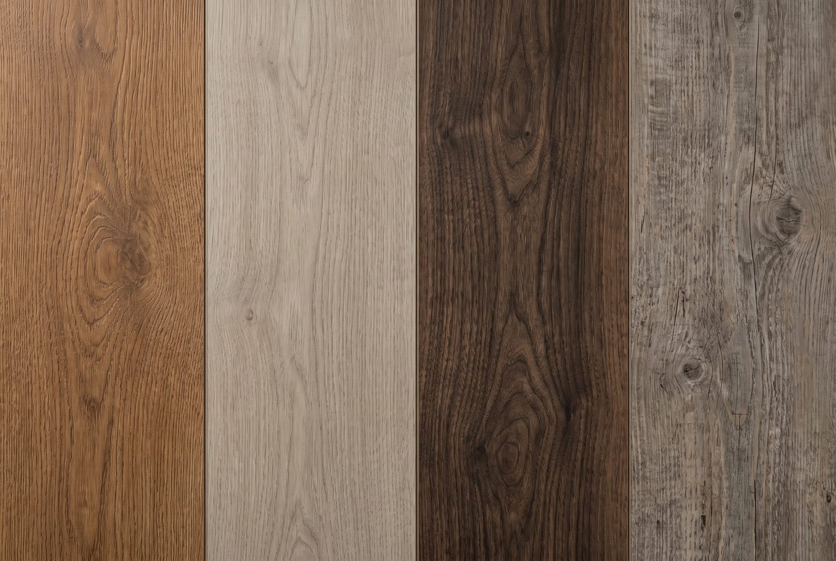 LVP plank finish options fanned out.